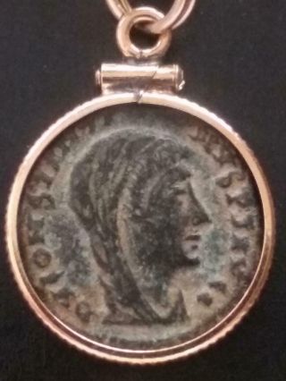 Constantine Great Posthumous Authentic Ancient Roman Coin Gold - Filled Necklace
