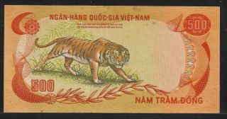 South Vietnam 500 Dong Nd (1972) P33a Unc Palace / Tiger