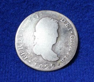 1822 Mexico Spain Colonial Ferdin Vii 2 Reales Silver Coin