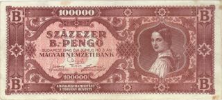 1946 100 Quadrillion Pengo Hungary Currency Banknote Note Money Bank Bill Cash