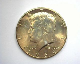 1964 Kennedy Silver 50 Cents Gem,  Uncirculated,