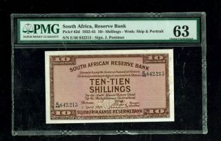 South Africa | 10 Shillings | 1932 - 45 | P - 82d | Pmg 63