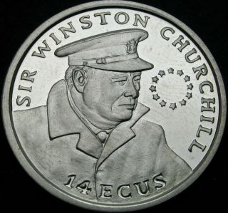 Gibraltar 14 Ecus 1993 Proof - Silver - Sir Windston Churchill - 1519 ¤