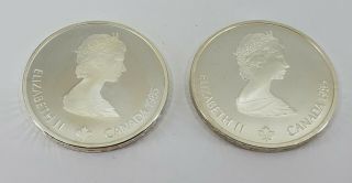 Set of (2) 1987 Canada RCM 20 Dollar 1988 Calgary Olympics Silver Proof Coin NR 2