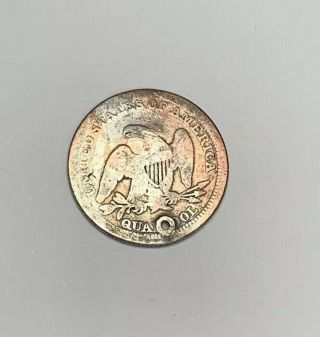 Puerto Rico.  C/m Flor De Lis.  Over.  Us.  25c.  C.  1854.  Copper Coin