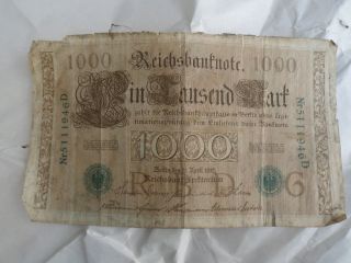 1910 German 1000 Reichsbanknote