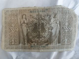 1910 German 1000 Reichsbanknote 3