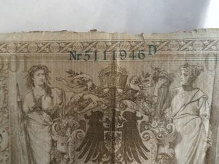 1910 German 1000 Reichsbanknote 4