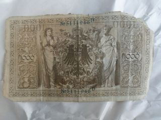 1910 German 1000 Reichsbanknote 5