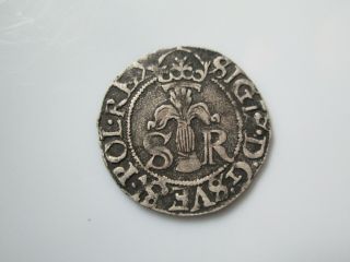 Sweden Medieval Silver Coin,  Sigismund 1/2 öre 1597 Stockholm.