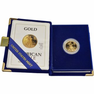 1992 - P American Gold Eagle Proof (1/4 Oz) $10 In Ogp