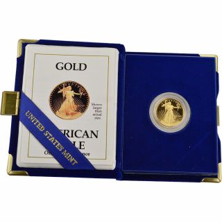 1990 - P American Gold Eagle Proof (1/4 Oz) $10 In Ogp