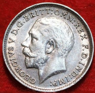 1913 Great Britain 3 Pence Silver Foreign Coin