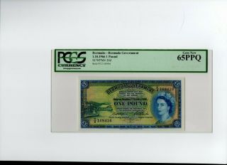 Bermuda Government 1 Pound 1966 Ms 65 Certified