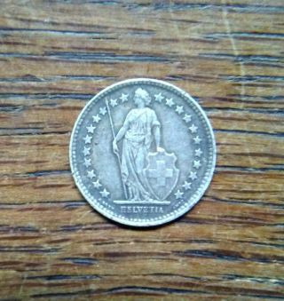 1920 1/2 Fr.  Helvetia Silver Coin.  Rare Vf Ungraded