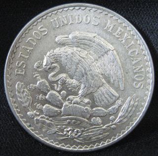 1947 Silver Mexican Un Peso - OLD JOSE MARIA MORELOS 50 AG ROUND MEXICO COIN 2