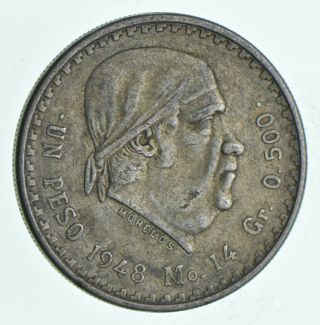 Silver - World Coin - 1948 Mexico 1 Peso - World Silver Coin 13.  8 Grams 251