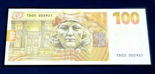 2.  100 Korun 2019 - Alois Rasin - First Czech Commemorative Banknote,  UNC 4