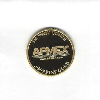 1/4 Oz.  999 Gold Apmex Round In Sleeve
