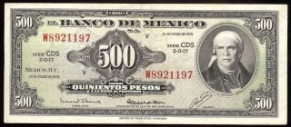 Mexico P - 51t Banco De Mexico 500 Pesos Cds - W,  18.  1.  1878 Ef