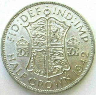 Great Britain Uk Coins,  Half Crown 1942,  George Vi,  Silver 0.  500