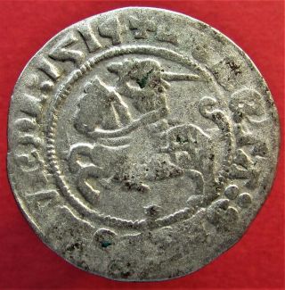 Silver Medieval Coin Sigismund I (1506 - 1548) 1/2 Grosch 1514.  Poland,  Lithuania