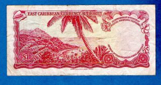 East Caribbean States/ST LUCIA P13l 1 Dollar QEII OVPT L IN CIRCLE Sign 10 1965 2