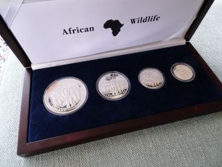 2008 African Wildlife Somalia Elephant Silver Proof Set Low Number 068/2000