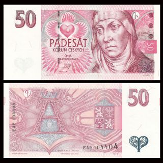 Czech Republic 50 Korun Banknote,  1997,  P - 17,  Unc,  Europe Paper Money