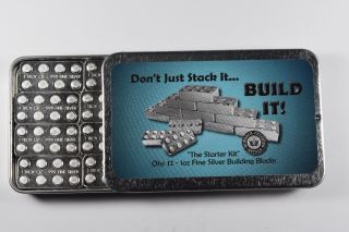 12 X 1 Oz.  999 Fine Silver Building Block Bar - Stackable 12 Piece Starter Pack