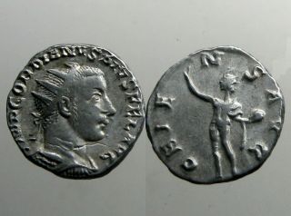 Roman Emperor Gordian Iii_silver Antoninianus_teen Emperor_sol With Globe