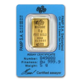 5 gram Gold Bar - PAMP Suisse Rose (In Assay) - SKU 71979 2