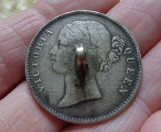 1840 Rupee Silver Coin One 1 Rupee Britain East India Co.  Button Or Pendant 12 G
