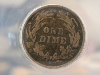 1895 - S Barber Silver Dime 10c,  ANACS VG - 8 Details,  Nearly Fine,  Pleasing Coin 4