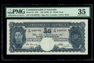 Commonwealth Of Australia | 5£ | 1949 | Pick 27c | Pmg - 35