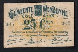 25 Cent From Belgium 1915