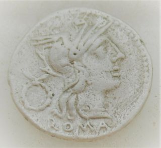 Unresearched Ancient Roman Ar Silver Republic Denarius