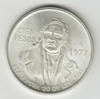 Mexico Silver 5 Peso 1977 Coin Starts £1