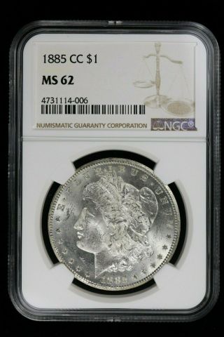 1885 Cc Morgan Dollar Ngc Ms 62 Brilliant With Frosty Devices