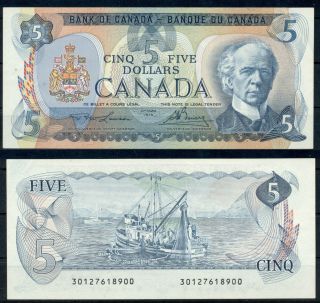Canada 5 Dollars 1979 Unc Banknote Pick 92a Sir Wilfrid Laurier