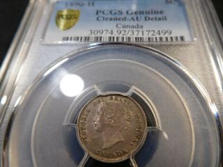 R29 Canada 1890 - H 5 Cents Pcgs Au Detail Cleaned