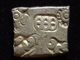Ancient India,  Mauryan,  C.  200 Bc,  Silver Punchmark,  Gh 566,