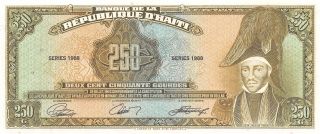 Haiti 250 Gourdes Series Of 1988 P 251p Uncirculated Banknote