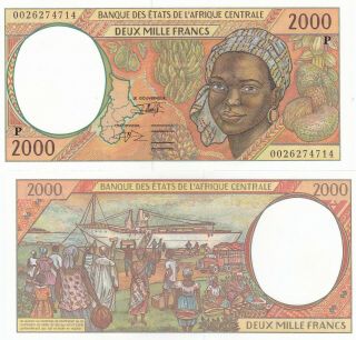 Central African States,  Chad 2000 Francs 2000 Unc