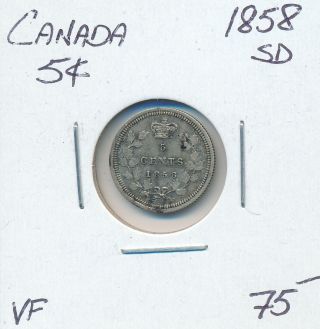 Canada 5 Cent Victoria 1858 Sd - Vf