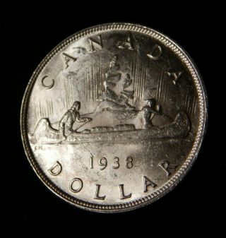 1938 Canada Silver Dollar - Gem Bu / Unc,