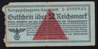 Germany - - - - - 2 Reichsmark 1939 - 44 - - - - Ww2 - - - Pow Camp - - - - - R