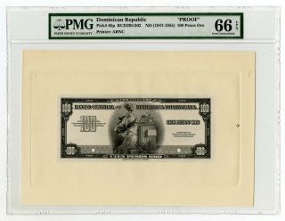 D.  R.  Nd (1947 - 55) Banco Cent De La Rep Dominicana 100 Pesos Oro P - 65p Gem 66 Epq