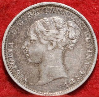 1885 Great Britain 3 Pence Silver Foreign Coin