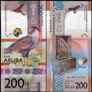 Aruba 200 Florins 2019 P Bird Unc Nr